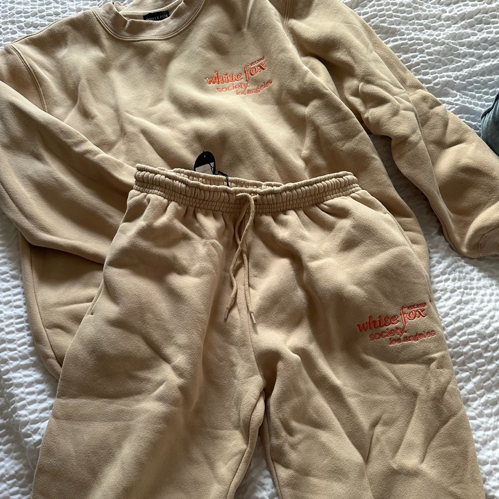 White Fox Tan & Orange Sweatset